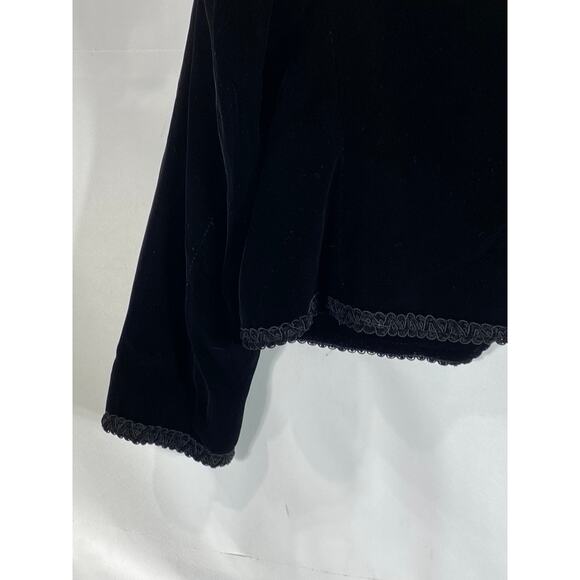 BROOKS BROTHERS Women's Black Vintage Textured Velvet Single-Button Blazer SZ 12 - Picture 8 of 11